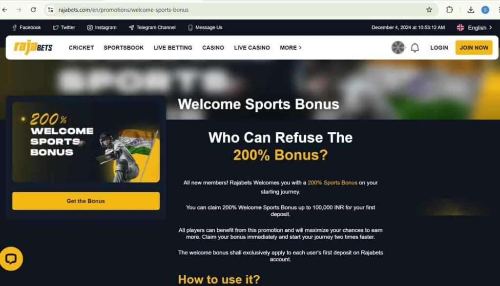 Sports Welcome Bonus